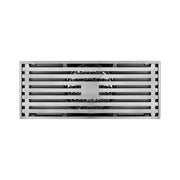 8 Inch Shower Linear Brushed Nickel Drain Rectangular Floor Drain with Accessories Square Hole Pattern Cover Grate Removable Brushed Nickel Brass