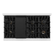 ZLINE 48" Classic Gas Range, Convection Gas Oven DuraSnow® Stainless Steel, Brass Burners CGRS-BR-48