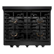 ZLINE 30 in.Gas Range, Convection Gas Oven, Brass Burner, Black Stainless Steel, SGRB-BR-30