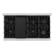 ZLINE 48"Classic Gas Range, Convection Gas Oven, DuraSnow® Stainless Steel, White Matte Door CGRS-WM-48