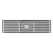 12-Inch Brushed Nickel Rectangular Floor Drain - Square Hole Pattern Cover Grate - Removable - Includes Accessories