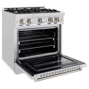 ZLINE 30" Dual Fuel Range, Gas Cooktop, Electric Convection Oven DuraSnow® Stainless Steel, CDRS-30