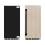 ZLINE 15" Touchstone Clear Cube Ice Maker Drain Pump Panel Ready Door Black Matte Door ICCDPZ-15-MB