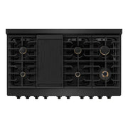 ZLINE 48 in.Gas Range, Convection Gas Oven, Brass Burner, Black Stainless Steel, SGRB-BR-48