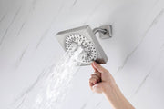 12" Brushed Nickel Thermostatic Shower Faucet: 3-Way Control, LED, Bluetooth Music, Regular Head