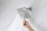 12" Brushed Nickel Thermostatic Shower Faucet: 3-Way Control, LED, Bluetooth Music, Regular Head
