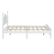 Full Size Wood Platform Bed Frame,Retro Style Platform