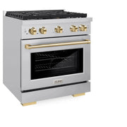 ZLINE 30"Paramount Dual Fuel Range Stainless Steel Gold SDRZ-30-G