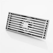 8 Inch Shower Linear Brushed Nickel Drain Rectangular Floor Drain with Accessories Square Hole Pattern Cover Grate Removable Brushed Nickel Brass