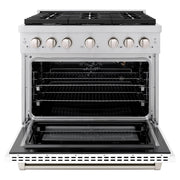ZLINE 36"Paramount Dual Fuel Range Stainless Steel, White Matte, SDR-WM-36