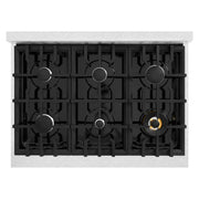 ZLINE 36" Dual Fuel Range, Gas Cooktop, Electric Convection Oven DuraSnow® Stainless Steel, CDRS-36