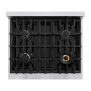 ZLINE 30" Dual Fuel Range, Gas Cooktop, Electric Convection Oven DuraSnow® Stainless Steel, CDRS-30