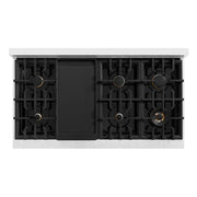 ZLINE 48"Classic Gas Range, Convection Gas Oven, DuraSnow® Stainless Steel, Matte Black CGRSZ-48-MB