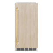 ZLINE 15" Touchstone Clear Cube Ice Maker Drain Pump Panel Ready Door Polished Gold Door ICCDPZ-15-G