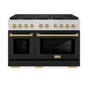 ZLINE 48"Paramount Dual Fuel Range Black Matte Champagne Bronze SDRZ-BLM-48-CB