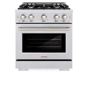 ZLINE 30" Select Dual Fuel Range Gas Cooktop Electric Convection Oven DuraSnow® Stainless Steel HDRS-30