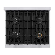 ZLINE 30" Select Dual Fuel Range Gas Cooktop Electric Convection Oven Stainless Steel Black Matte Door HDR-BLM-30