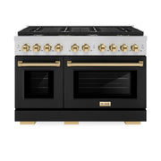 ZLINE 48"Paramount Dual Fuel Range Black Matte Gold SDRZ-BLM-48-G