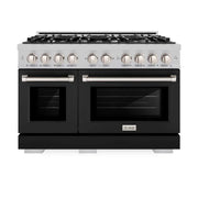 ZLINE 48" Select Gas Range Convection Gas Oven DuraSnow® Stainless Steel Black Matte Door HGRS-BLM-48
