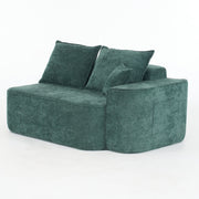Modern Green Chenille L Shaped Sectional Sofa with Chaise