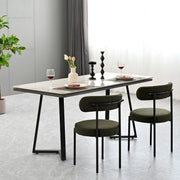 Set of 2 Mid-Century Modern Boucle Dining Chairs