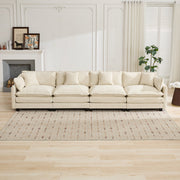 Cloud 4 Seats Sofa (Ottoman is not included) with Chenille Fabric in Beige