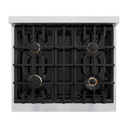 ZLINE 30"Classic Gas Range, Convection Gas Oven, DuraSnow® Stainless Steel, Matte Black CGRSZ-30-MB