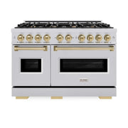 ZLINE 48" Classic Gas Range, Convection Gas Oven Stainless Steel, Champagne Bronze CGRZ-48-CB