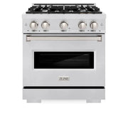 ZLINE 30" Dual Fuel Range, Gas Cooktop, Electric Convection Oven DuraSnow® Stainless Steel, CDRS-30