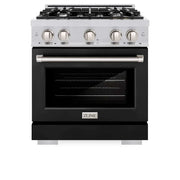 ZLINE 30" Select Gas Range Convection Gas Oven Stainless Steel Black Matte Door HGR-BLM-30