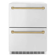 ZLINE 24" Touchstone 168 Can Outdoor-Rated Dual Refrigerator Drawer, Champagne Bronze, RDSOZ-ST-24-CB
