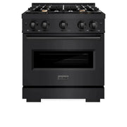ZLINE 30" Classic Gas Range, Convection Gas Oven Black Stainless Steel Brass Burners, CGRB-BR-30