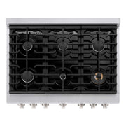 ZLINE 36"Paramount Dual Fuel Range DuraSnow® Black Matte SDRS-BLM-36
