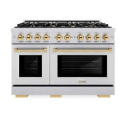 ZLINE 48" Select Gas Range Convection Gas Oven Stainless Steel Gold HGRZ-48-G