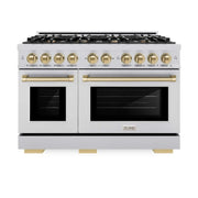 ZLINE 48" Select Dual Fuel Range Gas Cooktop Electric Convection Oven Stainless Steel Champagne Bronze HDRZ-48-CB