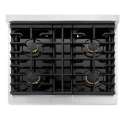 ZLINE 30"Paramount Dual Fuel Range DuraSnow® Matte Black SDRSZ-30-MB
