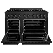 ZLINE 48" Classic Gas Range, Convection Gas Oven Black Stainless Steel, CGRB-48