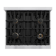 ZLINE 30" Classic Gas Range, Convection Gas Oven Stainless Steel, Matte Black CGRZ-30-MB