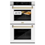 ZLINE 30"Professional True Convection Double Wall Oven, Air Fry, Self Clean, DuraSnow® Champagne Bronze WADSZ-WM-30-CB