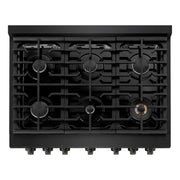 ZLINE 36"Paramount Dual Fuel Range Black Stainless Steel, SDRB-36