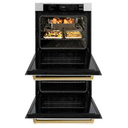 ZLINE 30"Professional True Convection Double Wall Oven, Air Fry, Self Clean, DuraSnow® Gold WADSZ-30-G
