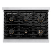ZLINE 36"Paramount Dual Fuel Range Stainless Steel Matte Black SDRZ-36-MB