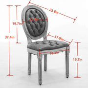 Set of 2 French Style Solid Wood Antique Dining Chairs