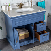 Huron 36" Matt Med Blue Lacquer Vanity Bella