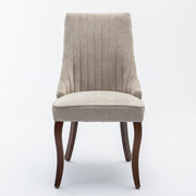 Set of 2 Rayon Cloth Flocking Linen Dining Chairs