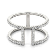 14k White Gold Modern Dual Band Style Diamond Ring (1/2 cttw)