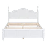 Full Size Wood Platform Bed Frame,Retro Style Platform