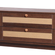 Modern Farmhouse Rattan TV Stand