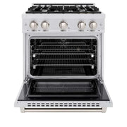 ZLINE 30" Select Gas Range Convection Gas Oven DuraSnow® Stainless Steel HGRS-30