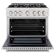 ZLINE 36" Select Dual Fuel Range Gas Cooktop Electric Convection Oven DuraSnow® Stainless Steel HDRS-36